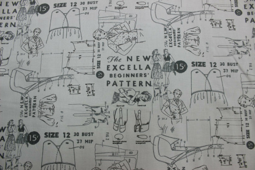 More Paper Cotton - Dress Pattern design on grey