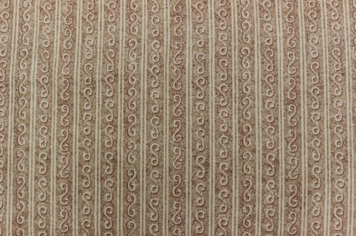 Star of Wonder Cotton - Tan tone on tone stripes with scrolls