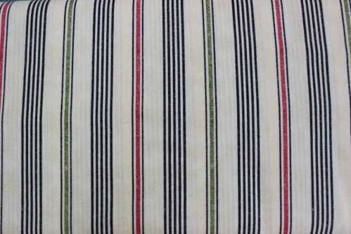 Marakesh Cotton - Red & black stripes on beige background