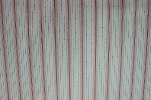 3 Sisters Porcelain Cotton - Dotty red stripes on white background