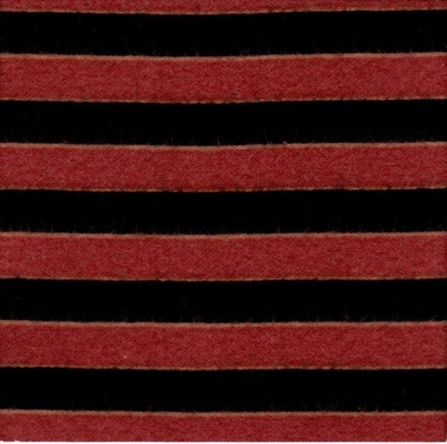 Mayfair Flannel - Black & Salmon stripes