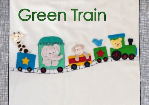 Green Train - Kit includes pattern, full instructions, felt & velour for animals