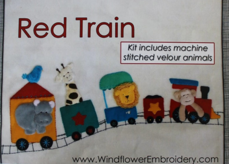 Red Train Kit includes pattern, full instructions, felt & velour for