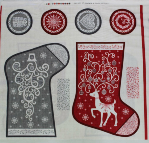 Scandi 2019 Christmas Stocking Panel - Panel makes 2 stockings