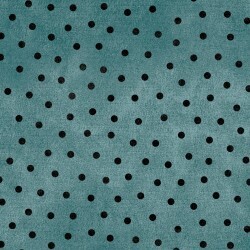 Woolies Flannel - Deep aqua with black dots