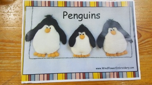 Penguins - Kit includes pattern, full instructions and velour for penguins