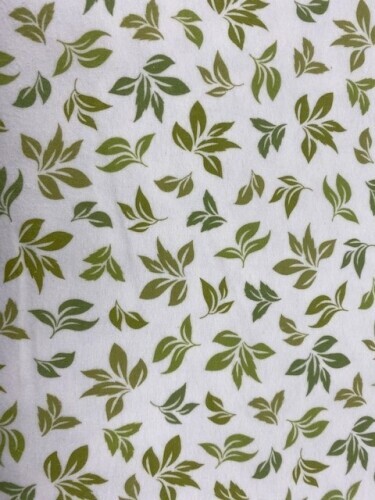 Cozy Outdoors Flannel - Green leaves on cream background