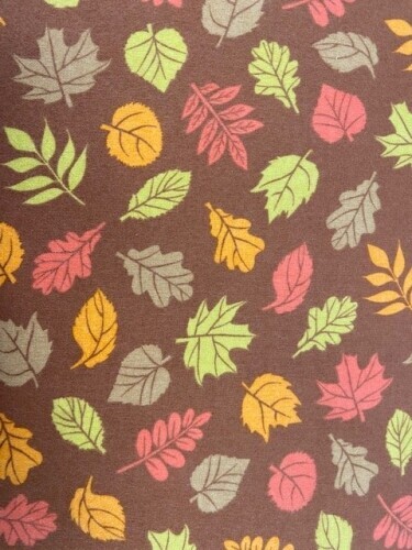 Cozy Outdoors Flannel - Chunky autumn leaves on tan background