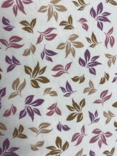 Cozy Outdoors Flannel - Leaves in mauve, pink and light brown on cream background