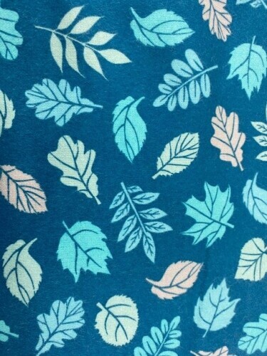 Cozy Outdoors Flannel - Chunky autumn leaves on teal background