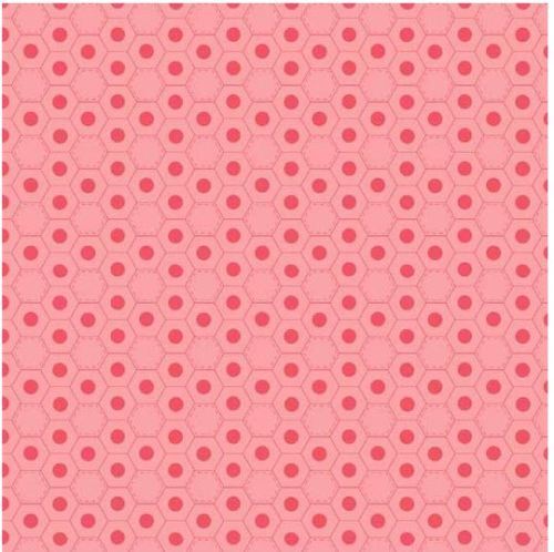 Basically Hugs Flannel - Salmon/pink honeycomb print