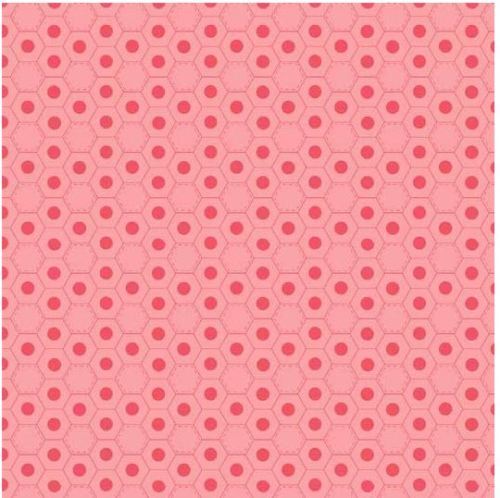 Basically Hugs Flannel - Salmon/pink honeycomb print
