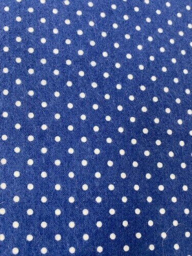 Cozy Cotton Flannel - White spots on navy background