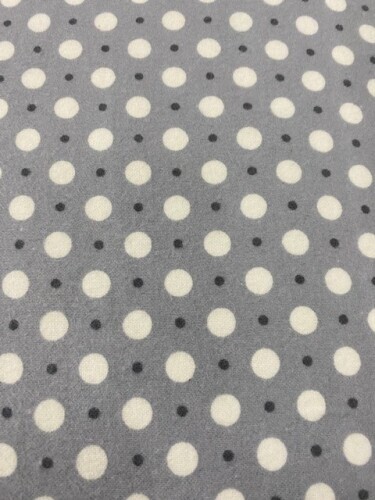 Time Well Spent Flannel - Medium size white spots & small dark grey spots on grey background