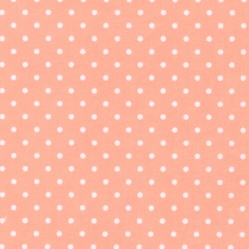 Cosy Cotton Flannel - White spots on peach background
