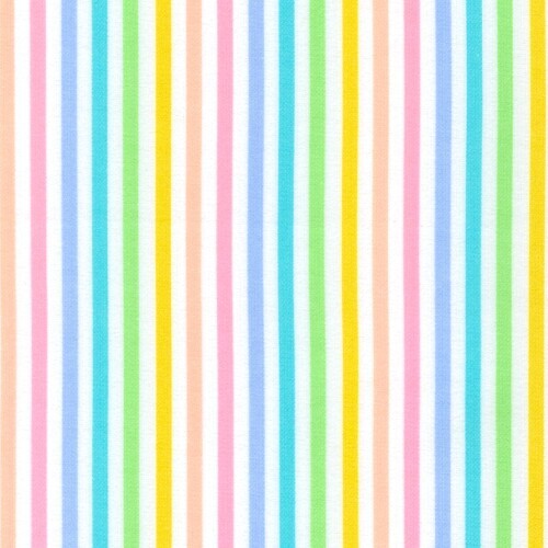 Cozy Cotton Flannel - Multi coloured stripe on white background