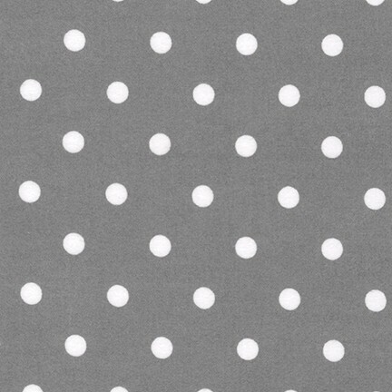 Cozy Cotton Flannel - Medium size white dots on grey background