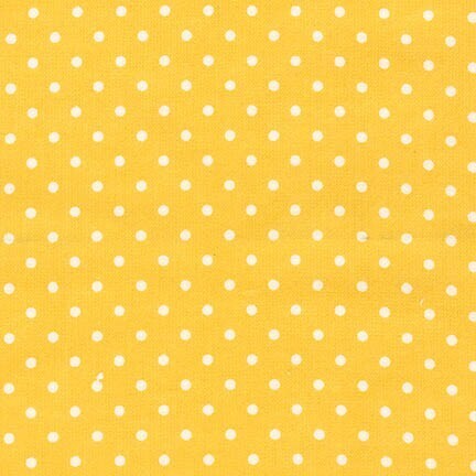 Cozy Cotton Flannel - Small white spots on bright yellow background